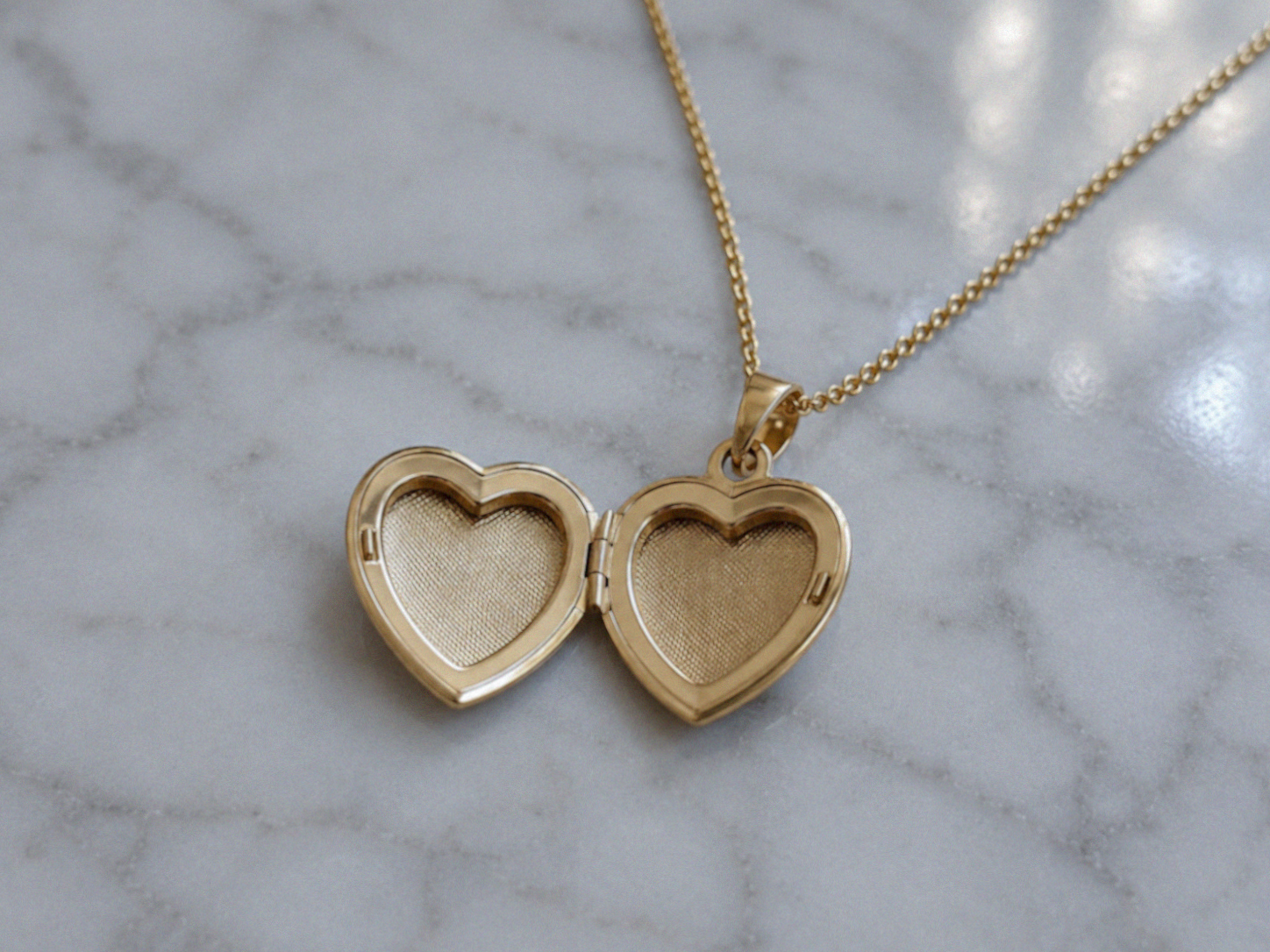 Gold plated Starburst Heart Locket Necklace