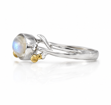 Banyan Sterling Silver Teardrop Rainbow Moonstone Ring