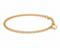 14ct Yellow Gold Belcher Bracelet with Heart Charm – 7”