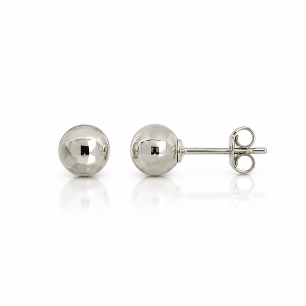 Silver 6mm Ball Stud Earrings
