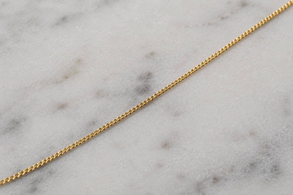 9ct Yellow Gold 16"-18" Diamond-Cut Curb Chain