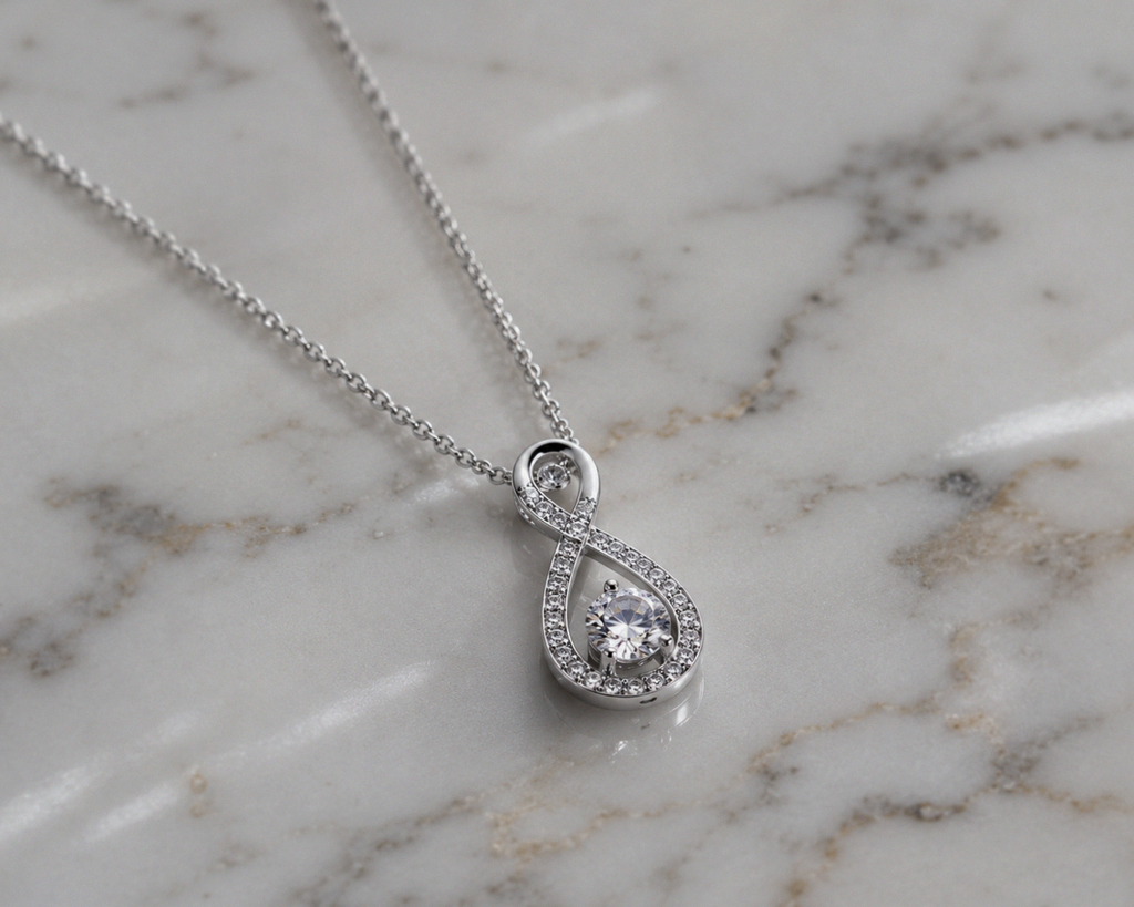 Diamonfire Sterling Silver 2ct Zirconia Infinity Necklace