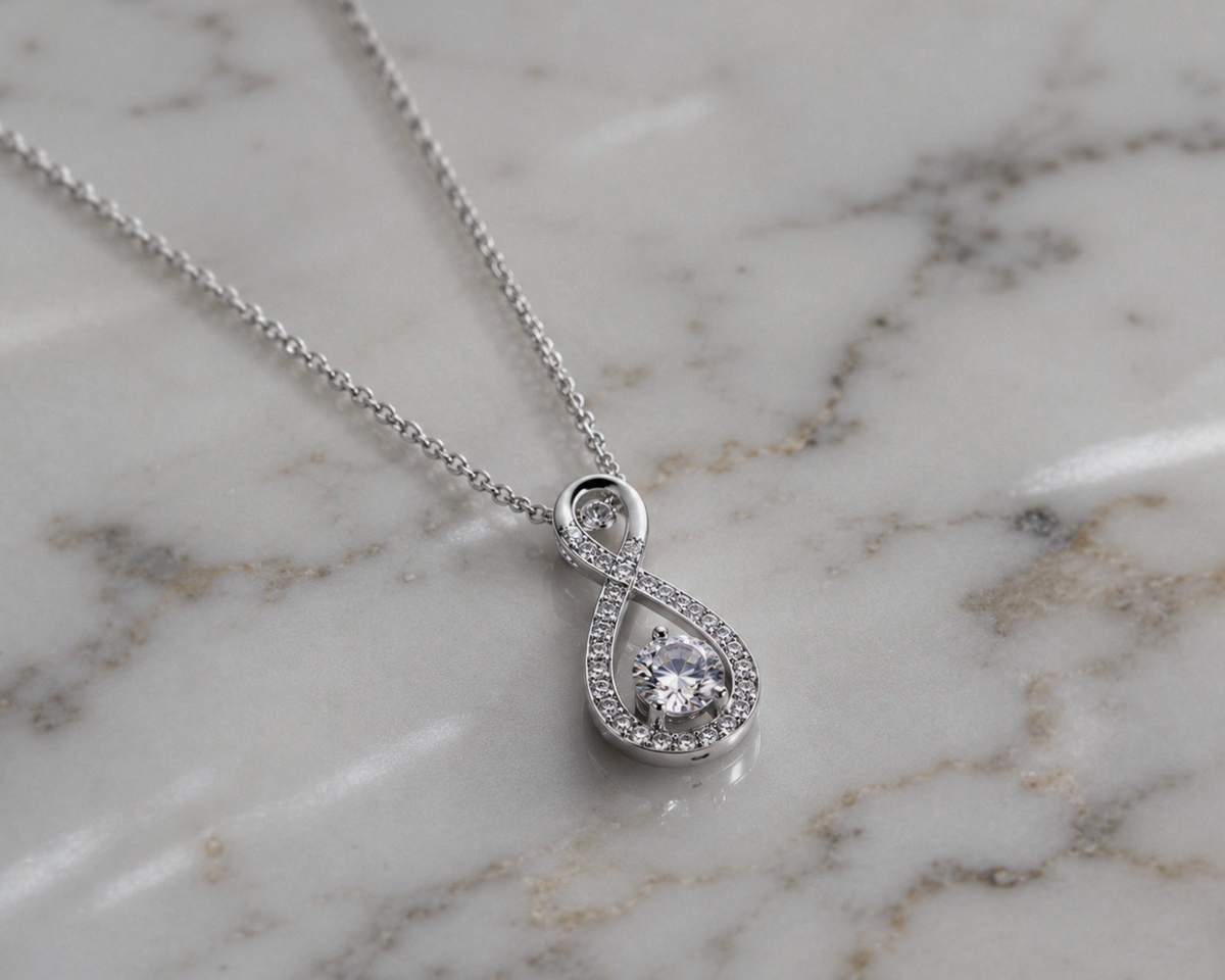 Diamonfire Sterling Silver 2ct Zirconia Infinity Necklace