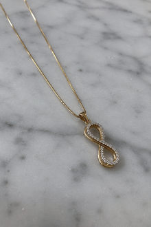 9ct Yellow Gold Cubic Zirconia Infinity Pendant Necklace