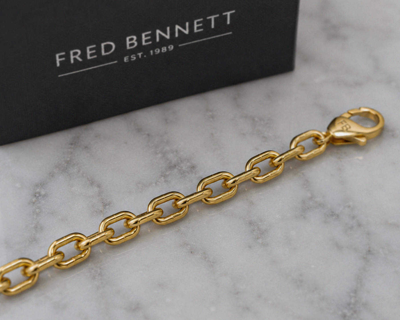 Fred Bennett Stainless Steel Cable Chain Necklace 50–55cm