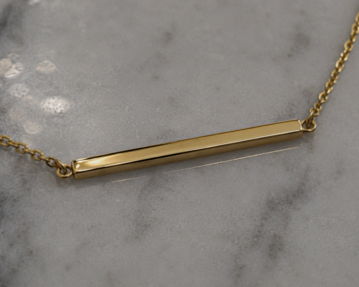 9ct Yellow Gold Bar and Circle Layered Necklace 17.5 Inch