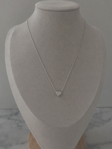 Sterling Silver Heart Pendant Necklace – Polished Love Necklace (42–44cm Adjustable)