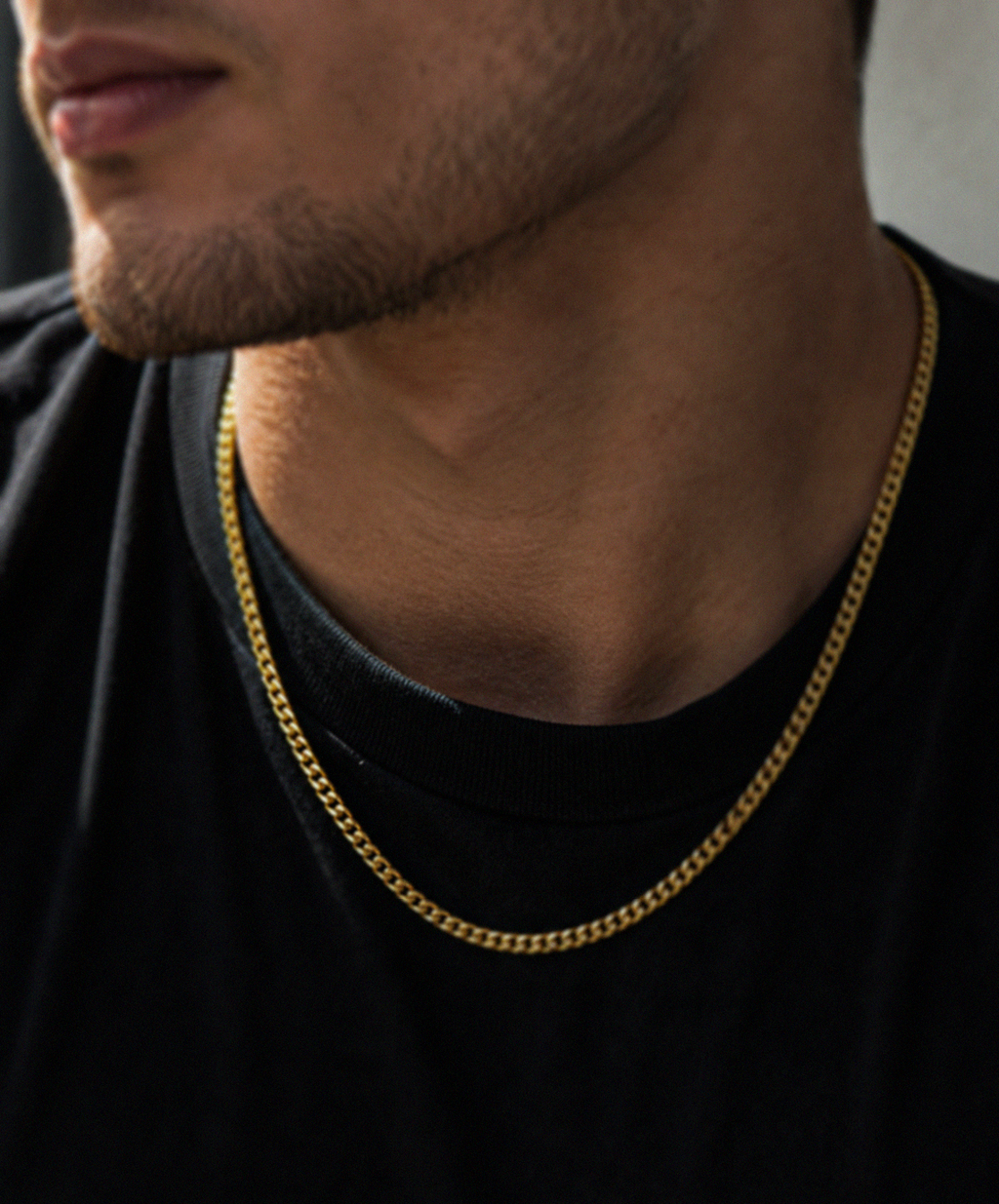 Men’s Gold Plated Cuban Chain Necklace – 4mm | Sterling Silver
