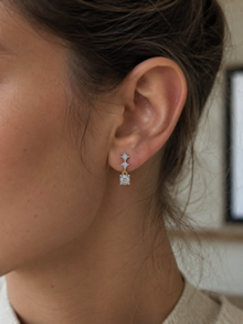 9ct Yellow Gold Diamond Trilogy Drop Earrings (0.20ct Total)