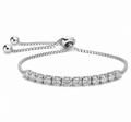 Sterling Silver Moissanite Half Tennis Slider Bracelet
