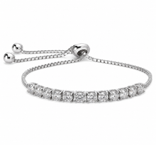 Sterling Silver Moissanite Half Tennis Slider Bracelet
