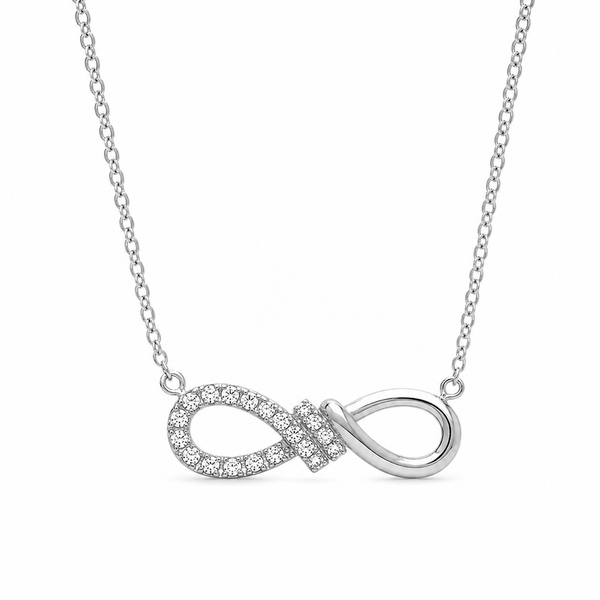 Sterling Silver Cubic Zirconia Infinity Necklace