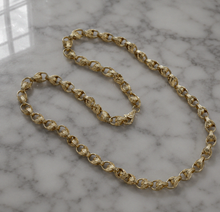 9ct Yellow Gold Tulip Link Chain Necklace – Medium Plain Finish