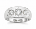 Silver Three Stone Gypsy Ring – CZ Trilogy Design