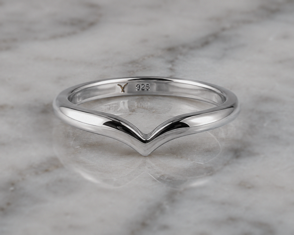 Sterling Silver Polished Wishbone Stacking Ring