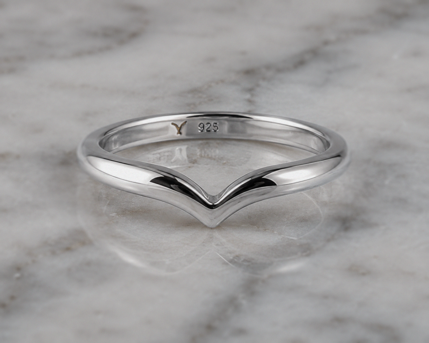 Sterling Silver Polished Wishbone Stacking Ring