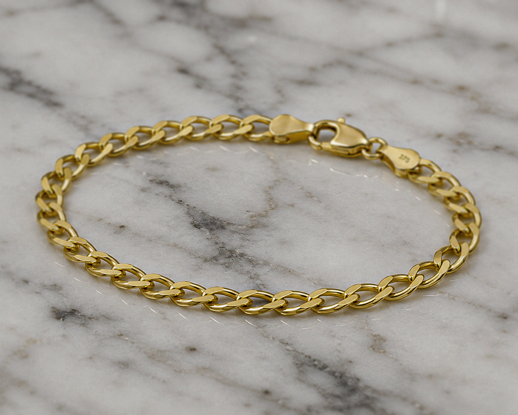 9ct Yellow Gold Children’s Curb Bracelet – 5”