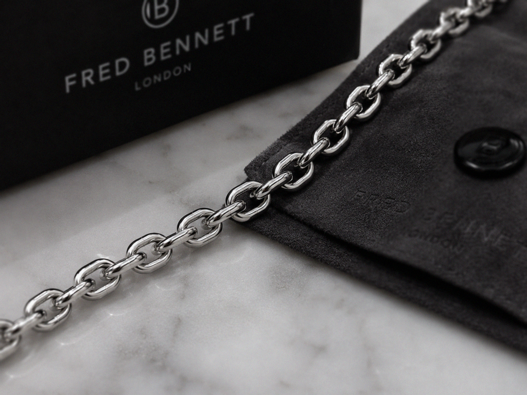 Fred Bennett Stainless Steel Cable Chain Necklace 50–55cm