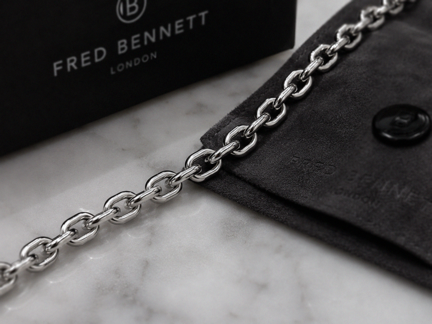 Fred Bennett Stainless Steel Cable Chain Necklace 50–55cm
