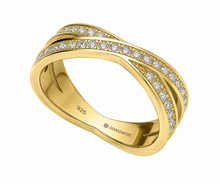 Diamonfire Gold-Plated Silver Cubic Zirconia Crossover Ring