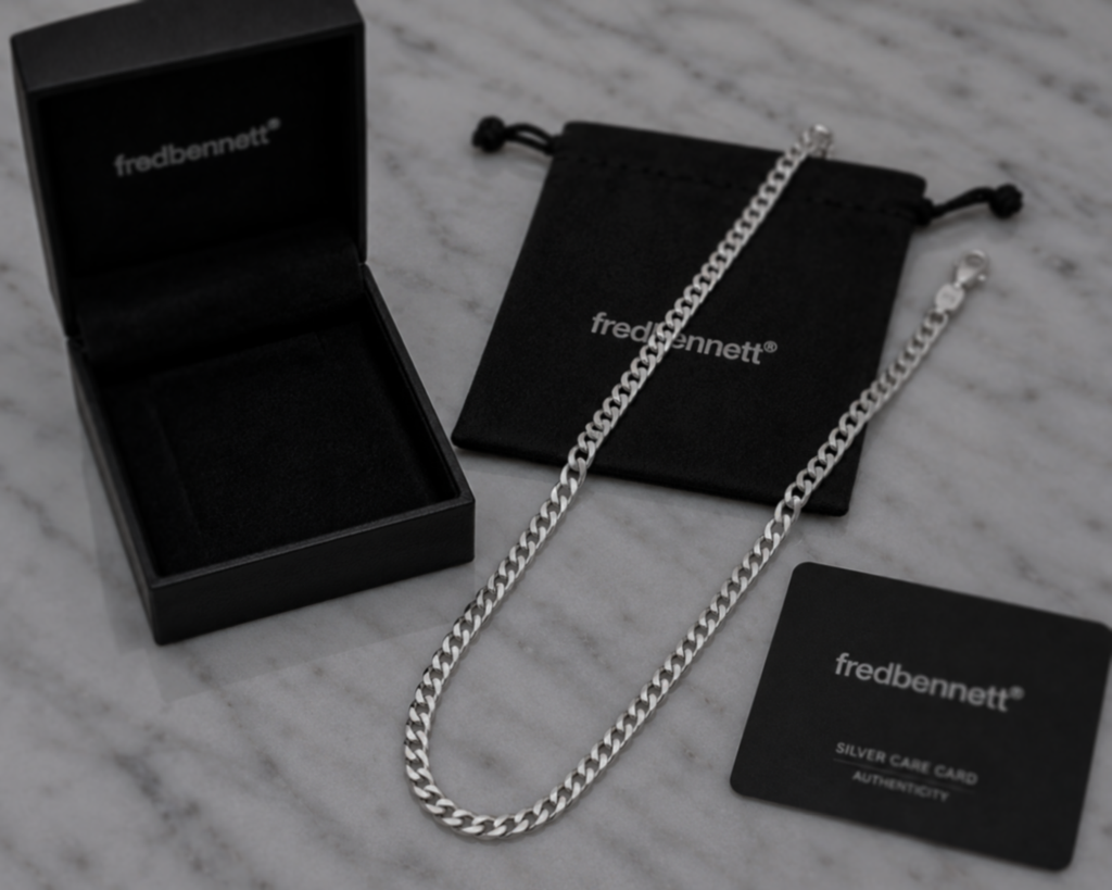 Fred Bennett Sterling Silver Diamond-Cut Curb Chain 56cm