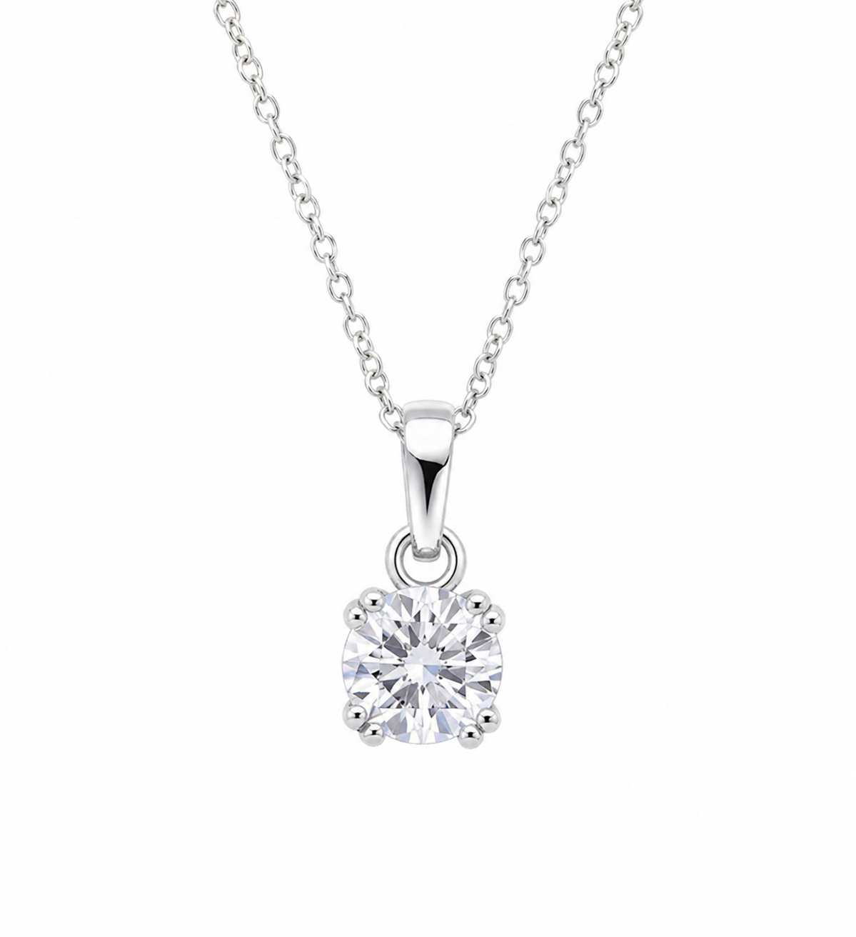 Double Claw Solitaire Pendant – Diamondfire® Zirconia