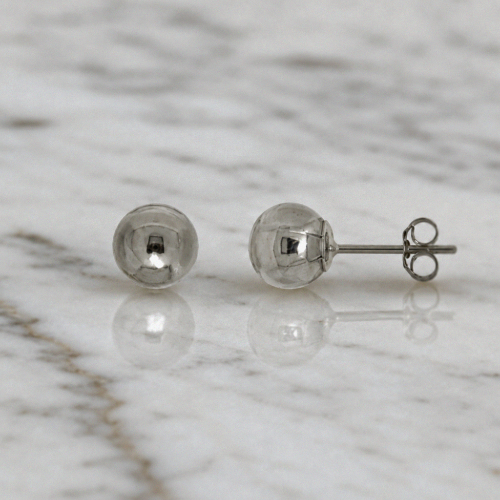 Silver 6mm Ball Stud Earrings