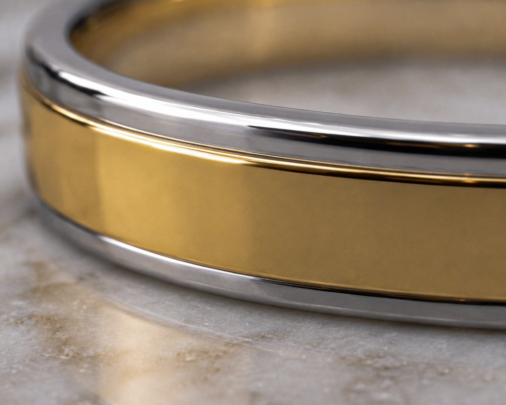 5mm Two-Colour Gold Wedding Band – 9ct / 18ct