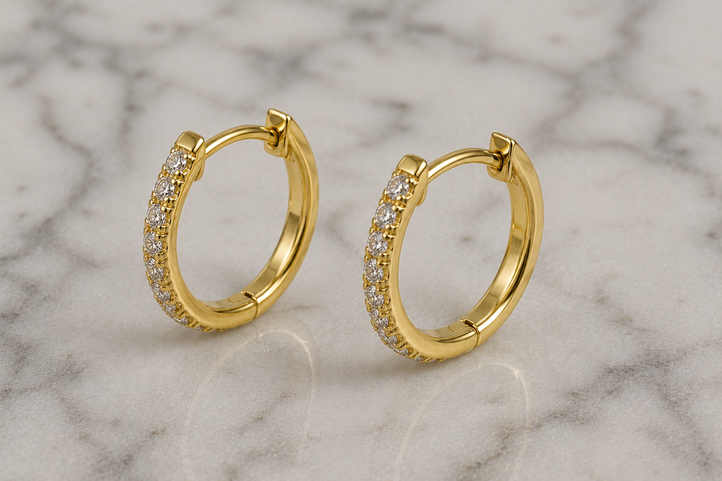 18ct Gold 0.25ct Lab-Grown Diamond Hoop Earrings