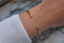 18ct Yellow Gold 0.16ct Diamond Open Bangle Bracelet