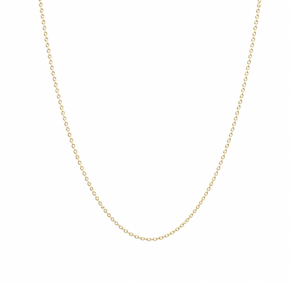 9ct Yellow Gold 16"-18" Diamond-Cut Cable Link Chain