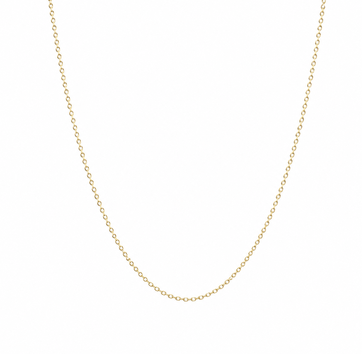 9ct Yellow Gold 16"-18" Diamond-Cut Cable Link Chain