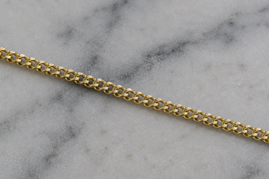 9ct Yellow Gold 0.8mm Diamond Cut Curb Chain