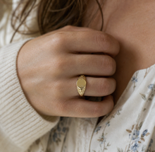 Laura Ashley Gold Plated Silver Farlington Flowers Signet Ring
