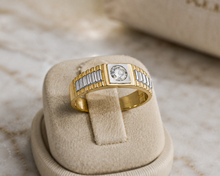 9ct Yellow Gold Brickwork CZ Men’s Ring