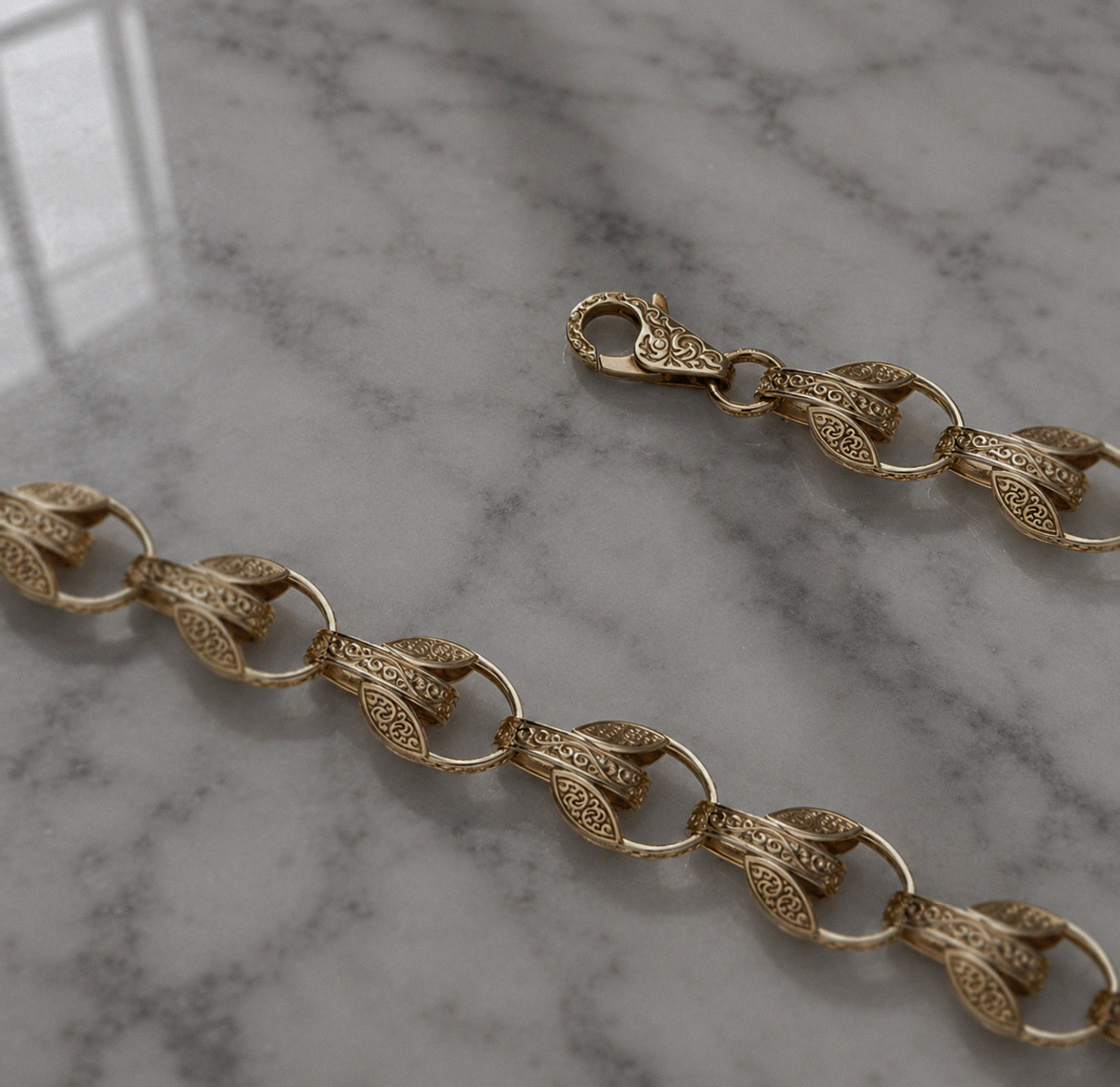 9ct Yellow Gold Medium Tulip Chain Necklace – Plain Fancy Link