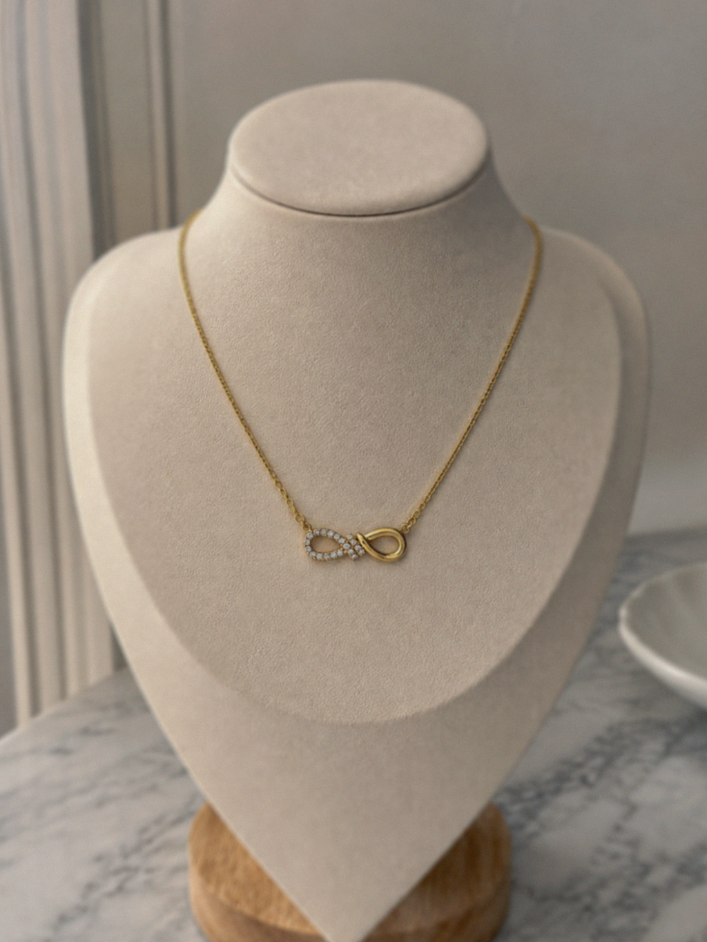 Sterling Silver Cubic Zirconia Infinity Necklace