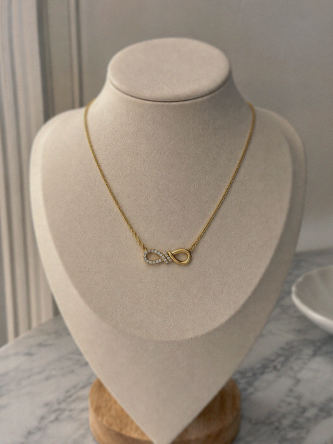 Sterling Silver Cubic Zirconia Infinity Necklace