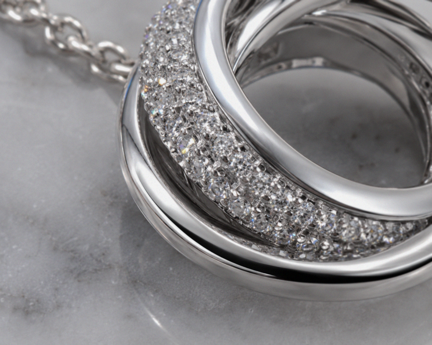 Diamonfire Sterling Silver Cubic Zirconia Triple Twist Necklace