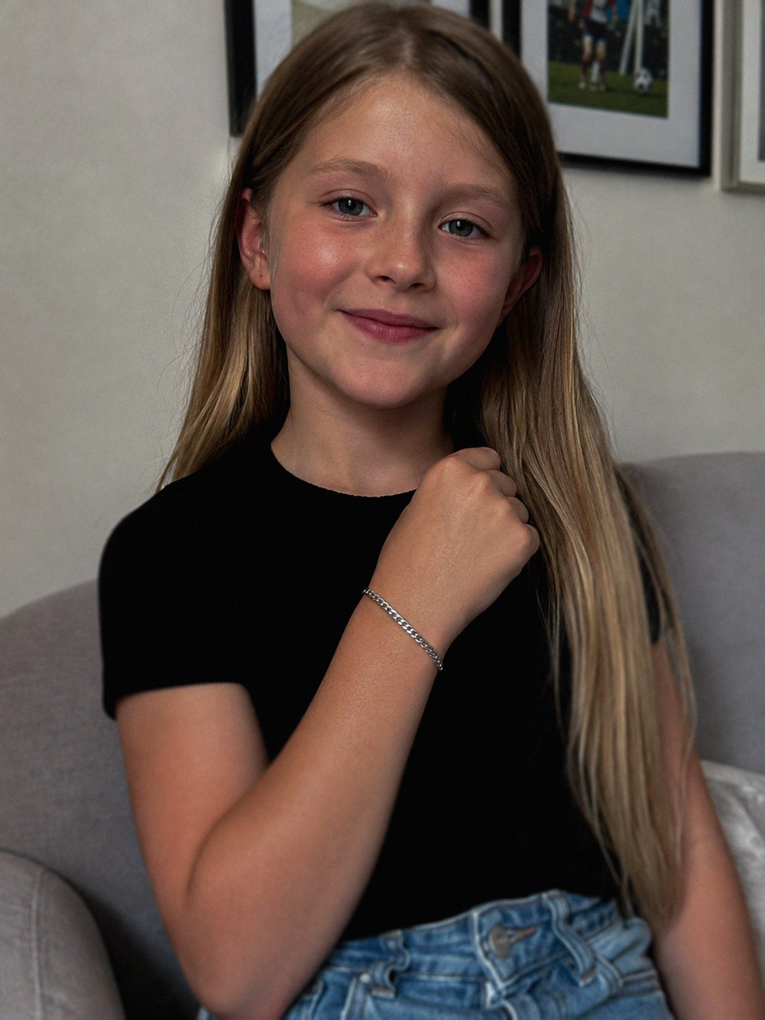 Sterling Silver Kids Curb Bracelet – 7mm Solid Chain (6.8g)