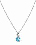 Blue Topaz & Diamond Twist Pendant on 9ct Gold