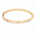 9ct Yellow Gold CZ Set Hinged Bangle
