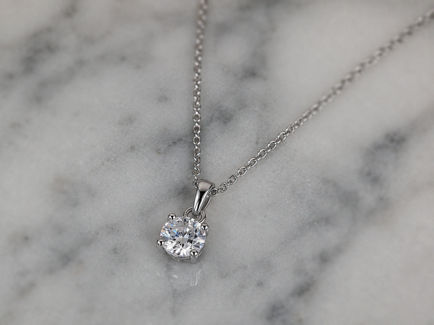 Double Claw Solitaire Pendant – Diamondfire® Zirconia