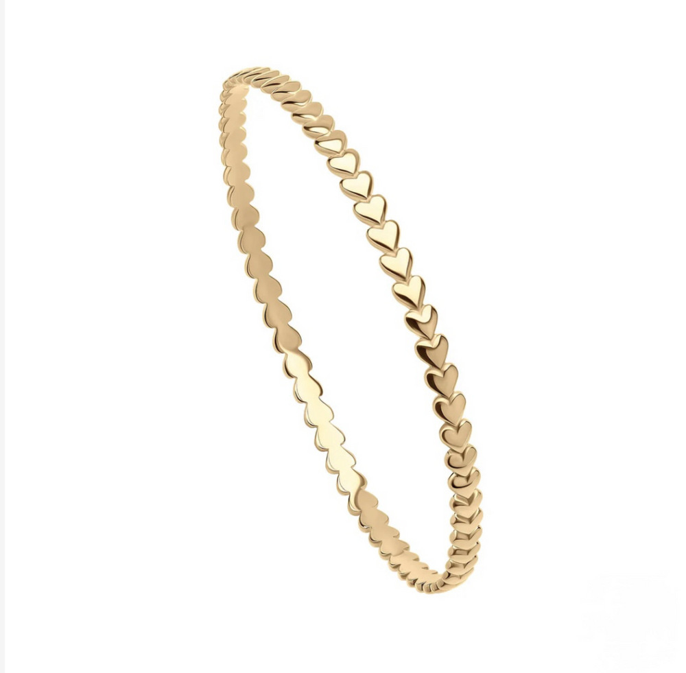 9ct Gold Plated 4mm Heart Link Bracelet