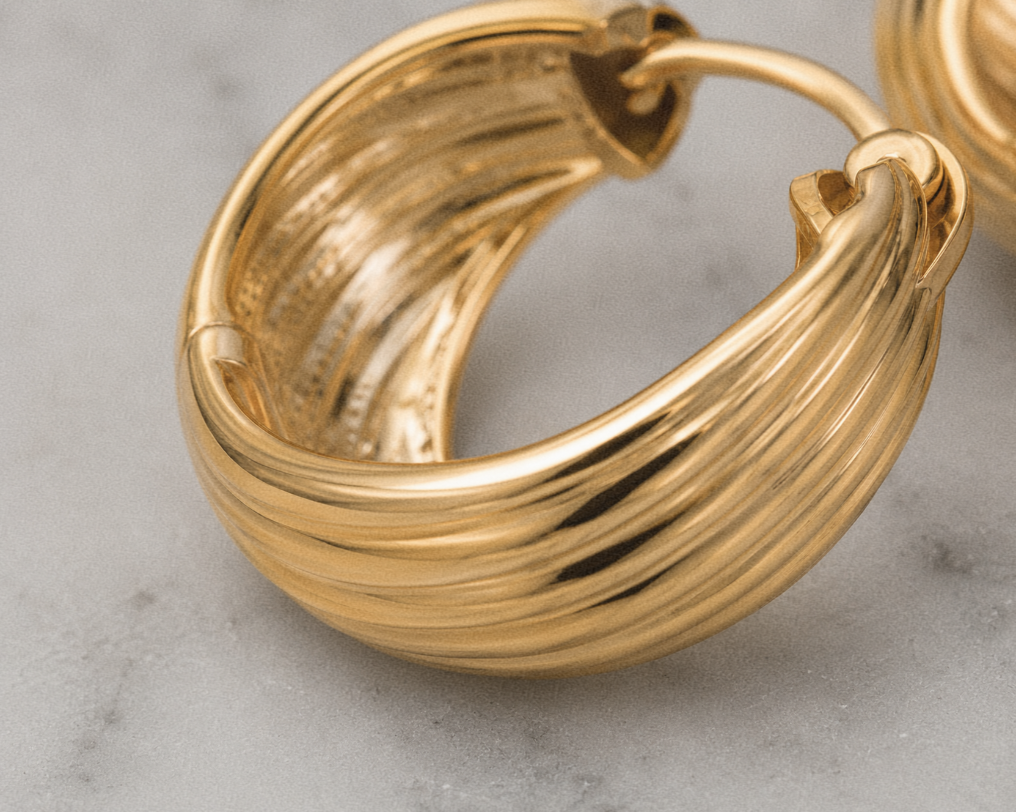 Chunky Rope Hoop Earrings in Gold Plated Sterling Silver
