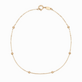 9ct Gold Ball Station Charm Bracelet - 2mm