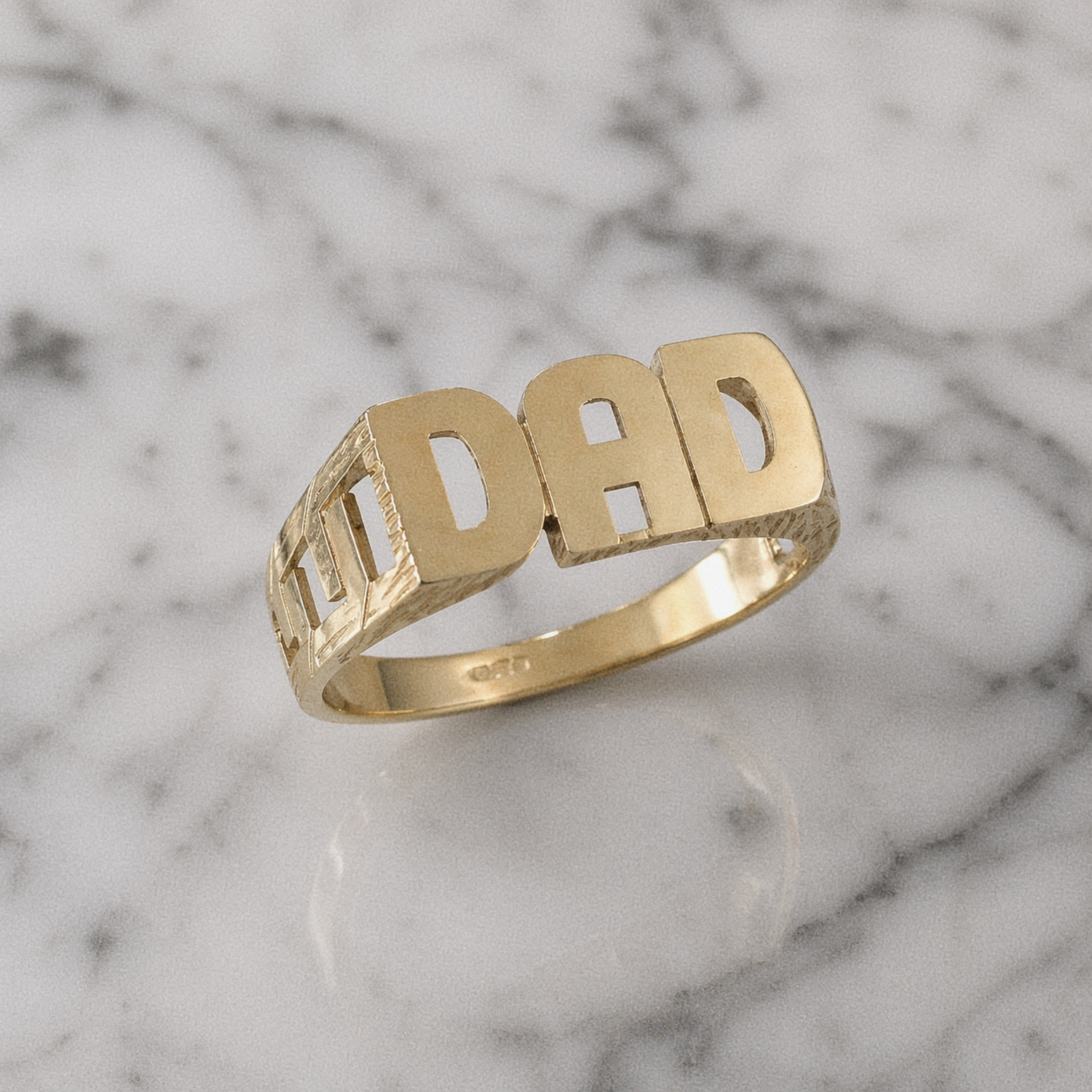 9ct Yellow Gold "Dad" ID style Ring - 8mm