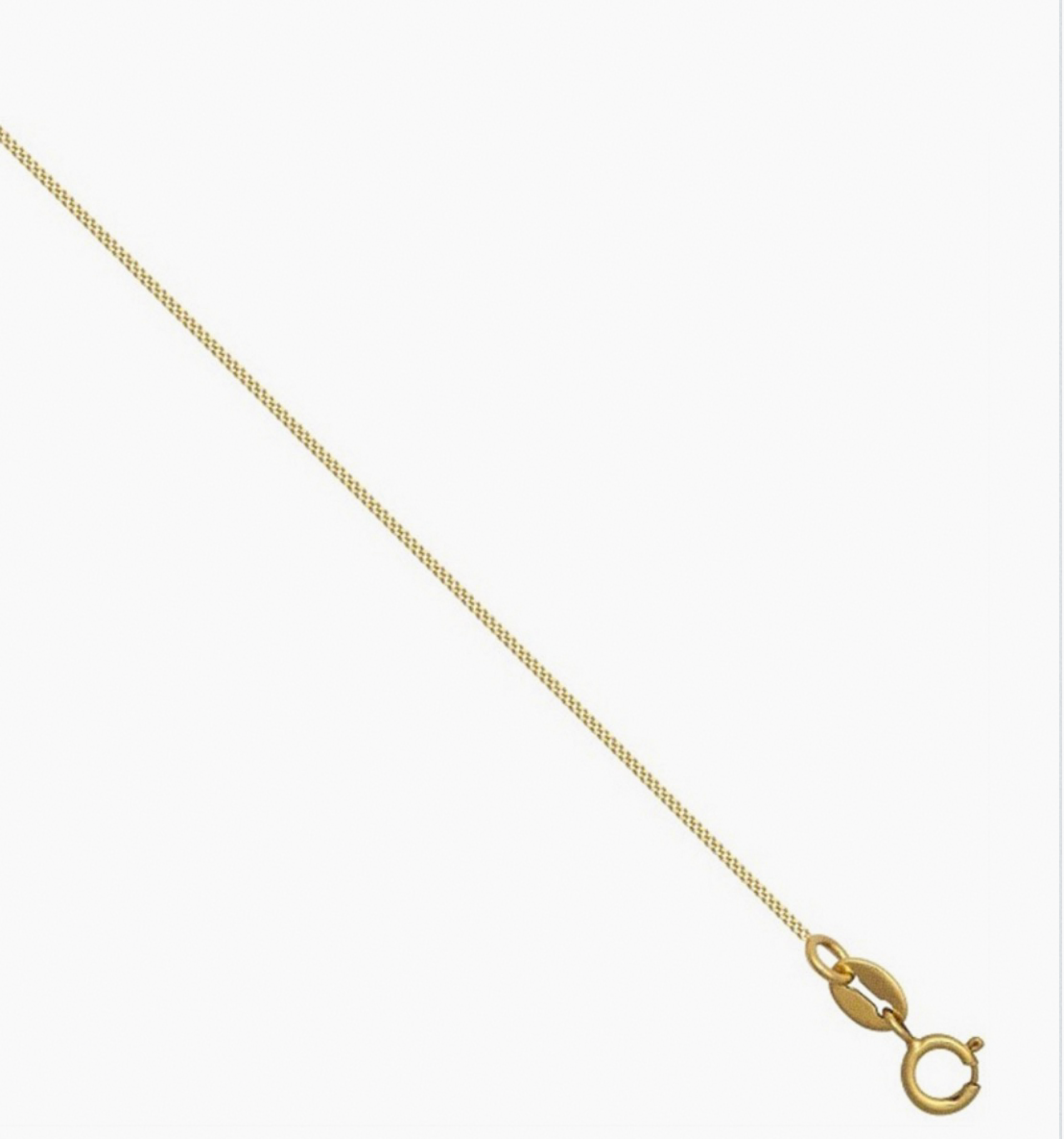 9ct Yellow Gold Diamond Cut Curb Chain (0.70mm)