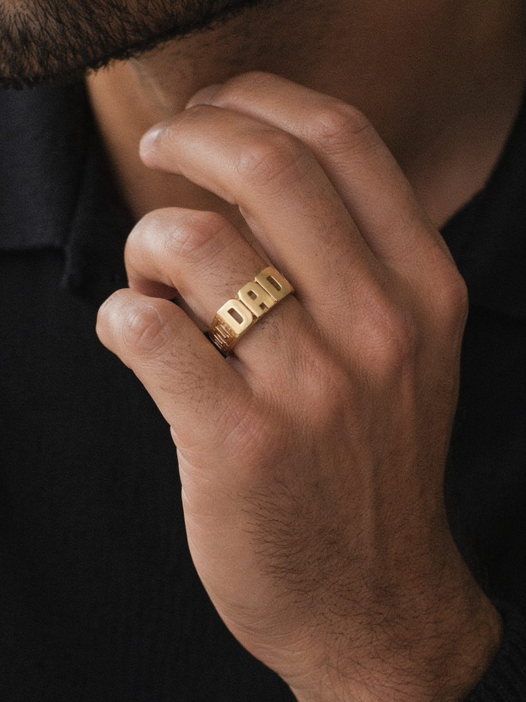 9ct Yellow Gold "Dad" ID style Ring - 8mm