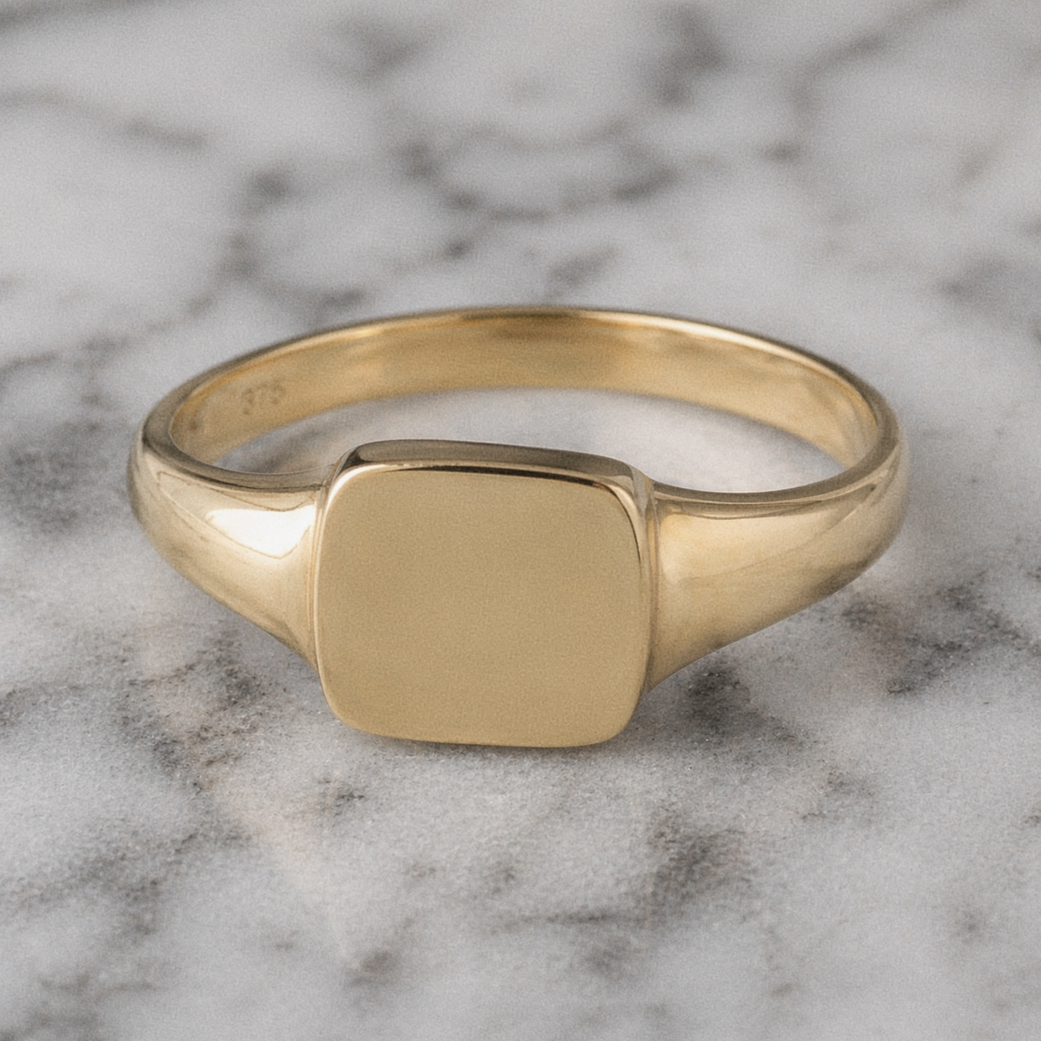 9ct Yellow Gold Plain Square Signet Ring